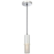 George Kovacs Larry 5in 1-Light Mini Pendant | Contemporary Chrome | Kitchen Island & Breakfast Bar | 5 x 5 x 9 in | Model P9451-2-077