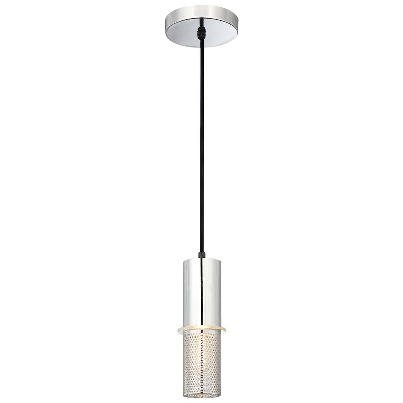 George Kovacs Larry 5in 1-Light Mini Pendant | Contemporary Chrome | Kitchen Island & Breakfast Bar | 5 x 5 x 9 in | Model P9451-2-077