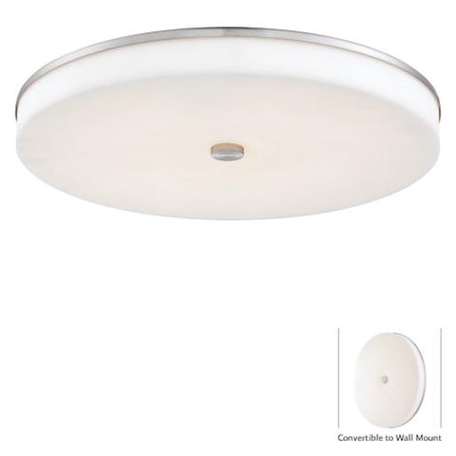 George Kovacs U.H.O. LED Flush Mount | Contemporary Brushed Nickel | Hallway & Bedroom Ceiling Light | 15in Square x 4in H | Model P950-084-L