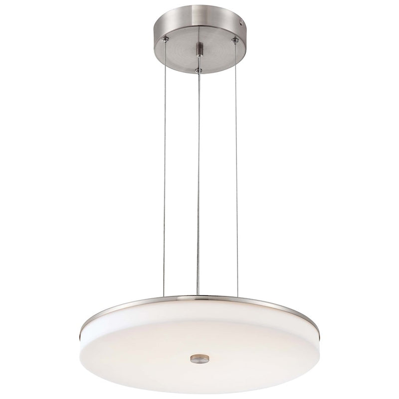 George Kovacs U.H.O. 15in LED Pendant | Contemporary Brushed Nickel | Kitchen Island & Dining Room | 15 x 15 x 3.25 in, 110V | Model P951-084-L