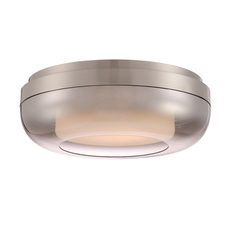 Minka George Kovacs First Encounter 15in LED Flush Mount | Transitional Brushed Nickel | Entryway & Hallway Ceiling Light | Model P952-2-084-L