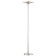 George Kovacs U.H.O. LED Torchiere Floor Lamp | Contemporary Brushed Nickel and White | Living Room & Bedroom Ambient Light | Model P959-084-L