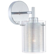 George Kovacs Grid 1-Light Wall Sconce | Chrome and Clear Glass | Hallway & Bathroom Accent Light | 5 x 8 x 10 in | Model P962-077