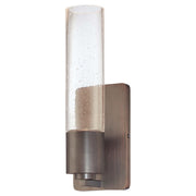 George Kovacs Light Rain 1-Light Wall Sconce | Contemporary Copper Bronze Patina and Clear Seeded Glass | Hallway & Bathroom Accent | Model P970-647