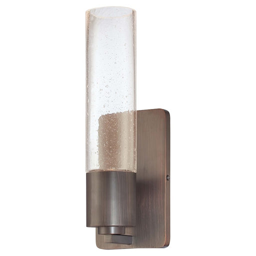 George Kovacs Light Rain 1-Light Wall Sconce | Contemporary Copper Bronze Patina and Clear Seeded Glass | Hallway & Bathroom Accent | Model P970-647