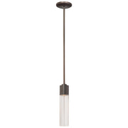 George Kovacs Light Rain 1-Light Mini Pendant | Contemporary Copper Bronze Patina and Clear Seeded Glass | Kitchen Island & Dining | Model P971-647