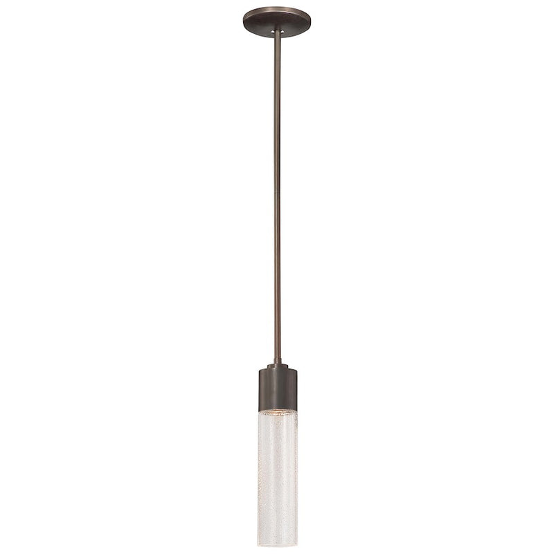 George Kovacs Light Rain 1-Light Mini Pendant | Contemporary Copper Bronze Patina and Clear Seeded Glass | Kitchen Island & Dining | Model P971-647