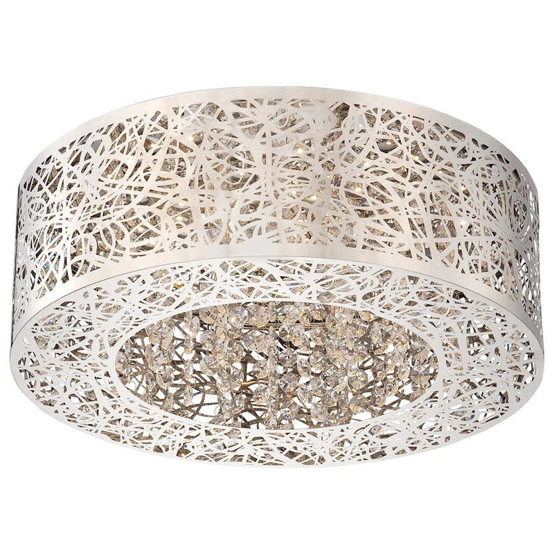 George Kovacs Hidden Gems 15in LED Flush Mount | Contemporary Chrome and Crystal | Bedroom & Hallway | 15 x 15 x 7 in | Model P980-077-L