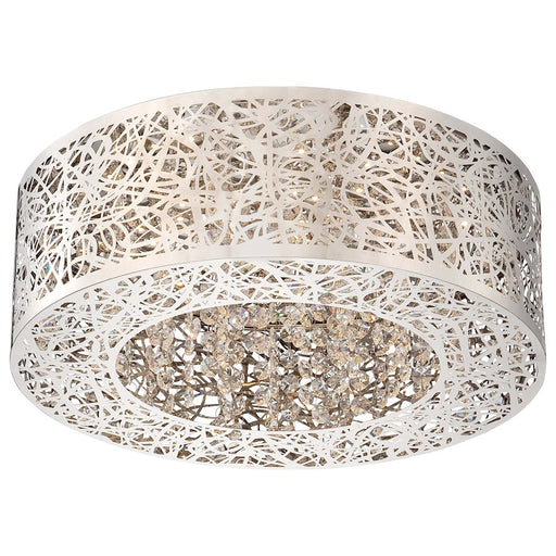 George Kovacs Hidden Gems 15in LED Flush Mount | Contemporary Chrome and Crystal | Bedroom & Hallway | 15 x 15 x 7 in | Model P980-077-L