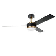 Millennium Lighting Trestwyn 52in 3-Blade 5CCT LED Ceiling Fan | Transitional Brass and Matte Black Plywood | Bedroom & Living | Model 1100LED-BR-MBK