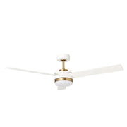 Millennium Lighting Trestwyn 52in 3-Blade 5CCT LED Ceiling Fan | Transitional Brass and Matte White Plywood | Bedroom & Living | Model 1100LED-BR-MWW