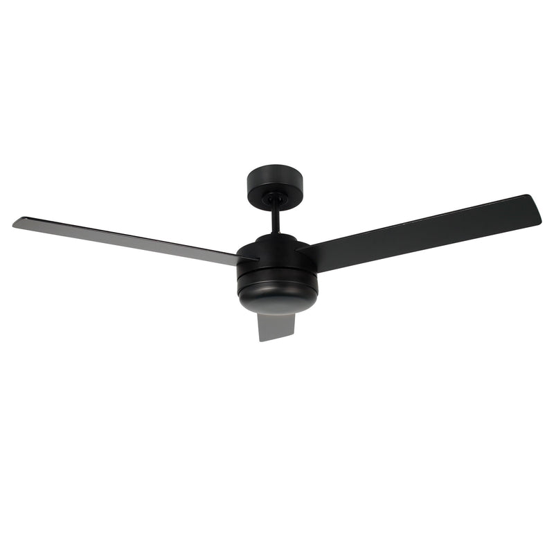 Millennium Lighting Trestwyn 52in 3-Blade 5CCT LED Ceiling Fan | Transitional Matte Black and Etched Acrylic | Bedroom | Model 1100LED-MBK-MBK