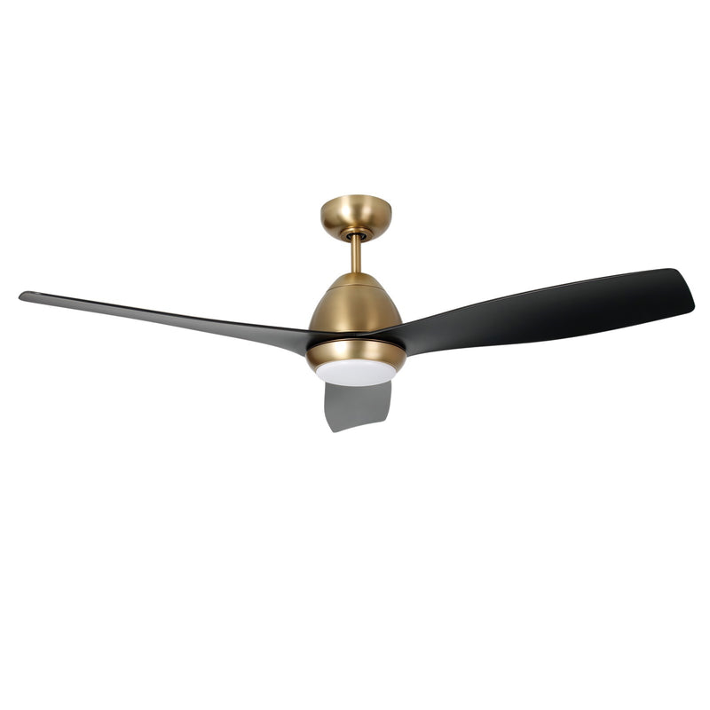 Millennium Lighting Kylpin 52in 3-Blade Ceiling Fan | Transitional Brass and Matte Black Acrylic | Bedroom & Kitchen | Model 1101LED-BR-MBK