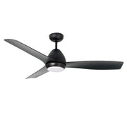 Millennium Lighting Kylpin 52in 3-Blade Ceiling Fan | Transitional Matte Black and Etched Acrylic | Bedroom & Kitchen | Model 1101LED-MBK-MBK