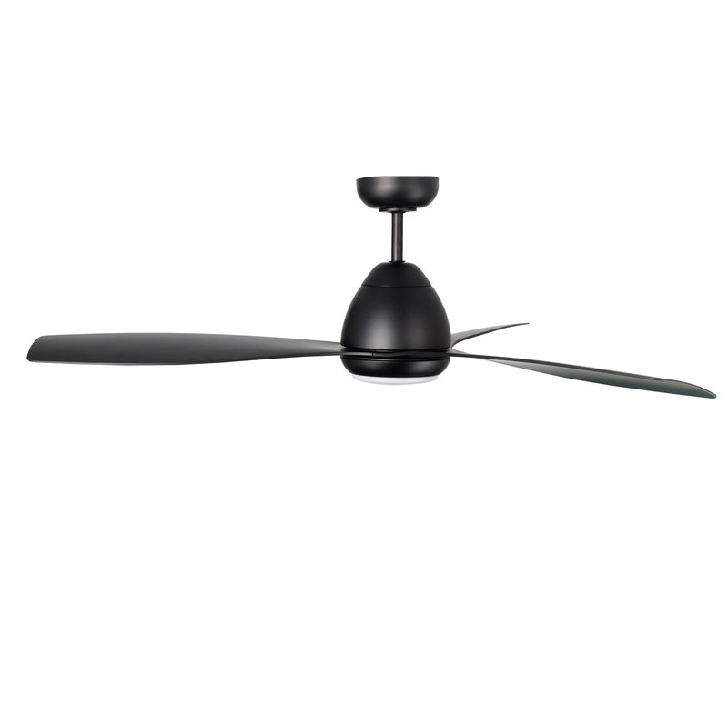 Millennium Lighting Kylpin 52in 3-Blade Ceiling Fan | Transitional Matte Black and Etched Acrylic | Bedroom & Kitchen | Model 1101LED-MBK-MBK