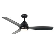 Millennium Lighting Kylpin 52in 3-Blade Ceiling Fan | Transitional Matte Black and Etched Acrylic | Bedroom & Kitchen | Model 1101LED-MBK-MBK