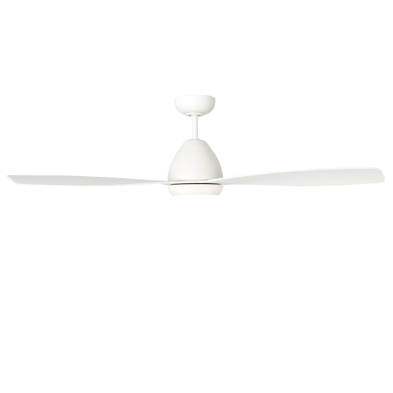 Millennium Lighting Kylpin 52in 3-Blade 5CCT LED Ceiling Fan | Transitional Matte White and Etched Acrylic | Bedroom & Living | Model 1101LED-MWW-MWW