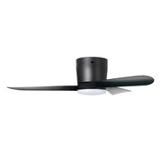 Millennium Lighting Lockbourne 48in 3-Blade 5CCT LED Flush Mount Ceiling Fan | Transitional Matte Black and Etched PC | Model 1102LED-MBK-MBK