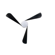 Millennium Lighting Lockbourne 48in 3-Blade 5CCT LED Flush Mount Ceiling Fan | Transitional Matte Black and Etched PC | Model 1102LED-MBK-MBK