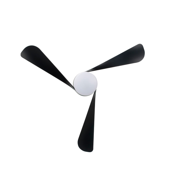 Millennium Lighting Lockbourne 48in 3-Blade 5CCT LED Flush Mount Ceiling Fan | Transitional Matte Black and Etched PC | Model 1102LED-MBK-MBK