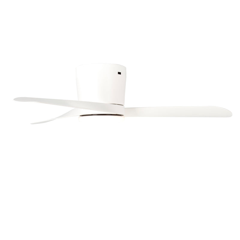 Millennium Lighting Lockbourne 48in 3-Blade Ceiling Fan | Transitional Matte White and Etched PC | Bedroom & Living Room | Model 1102LED-MWW-MWW