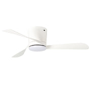 Millennium Lighting Lockbourne 48in 3-Blade Ceiling Fan | Transitional Matte White and Etched PC | Bedroom & Living Room | Model 1102LED-MWW-MWW