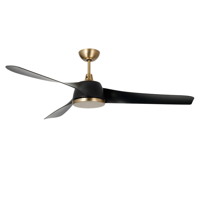 Millennium Lighting Hammerlin 52in 3-Blade Ceiling Fan | Transitional Brass and Matte Black | Bedroom & Living Room | Model 1103LED-BR-MBK