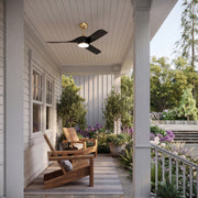 Millennium Lighting Hammerlin 52in 3-Blade Ceiling Fan | Transitional Brass and Matte Black | Bedroom & Living Room | Model 1103LED-BR-MBK