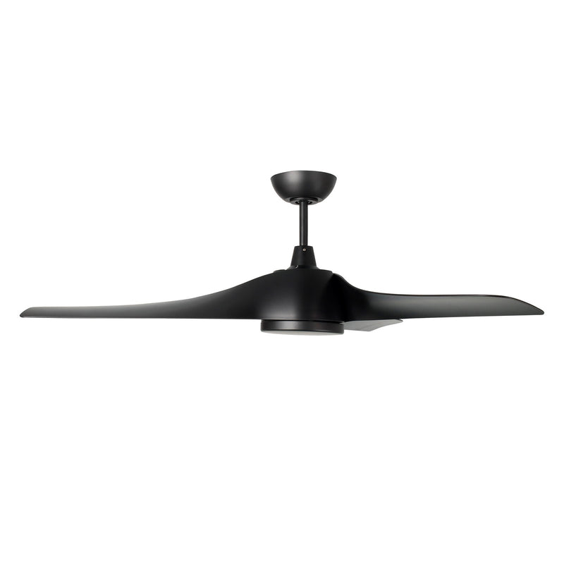 Millennium Lighting Hammerlin 52in 3-Blade LED Ceiling Fan | Transitional Matte Black and Etched PC | Bedroom & Living Room | Model 1103LED-MBK-MBK