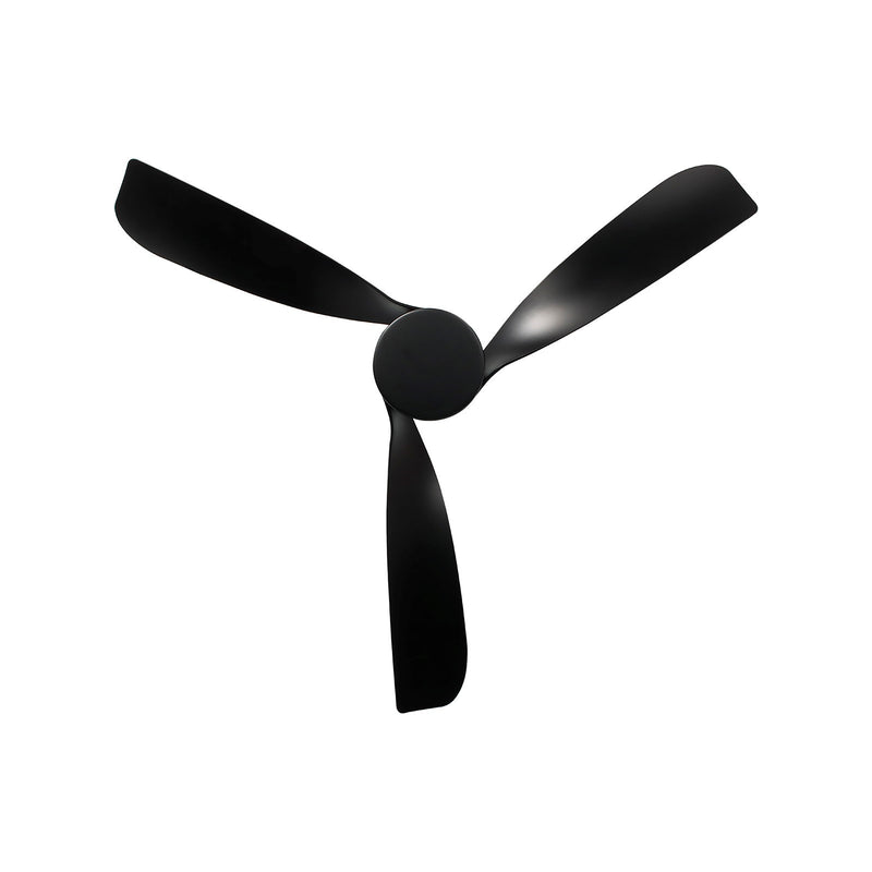 Millennium Lighting Hammerlin 52in 3-Blade LED Ceiling Fan | Transitional Matte Black and Etched PC | Bedroom & Living Room | Model 1103LED-MBK-MBK