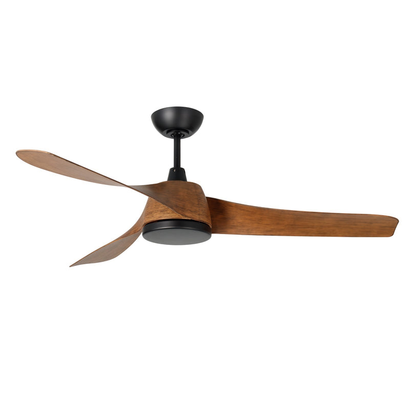 Millennium Lighting Hammerlin 52in 3-Blade LED Ceiling Fan | Transitional Matte Black and Walnut ABS | Bedroom & Living Room | Model 1103LED-MBK-WT