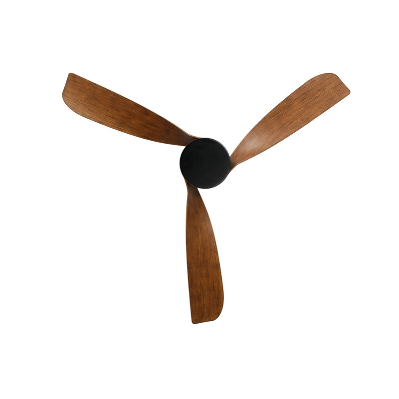 Millennium Lighting Hammerlin 52in 3-Blade LED Ceiling Fan | Transitional Matte Black and Walnut ABS | Bedroom & Living Room | Model 1103LED-MBK-WT