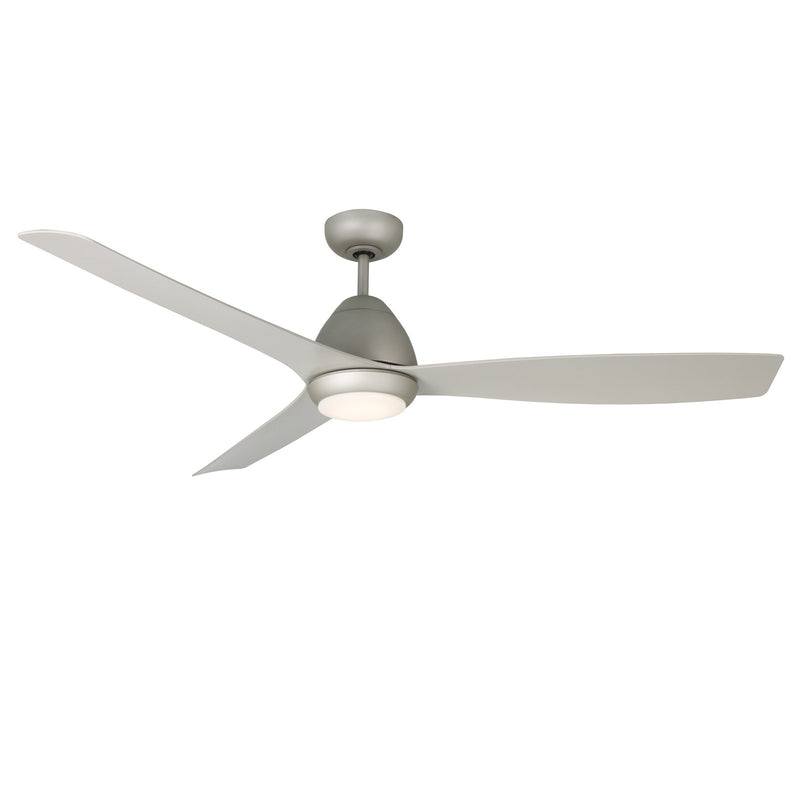 Millennium Lighting Kylpin 60in 3-Blade LED Ceiling Fan | Transitional Brushed Pewter and Etched Acrylic | Covered Patio | Model 1111LED-BP-BP