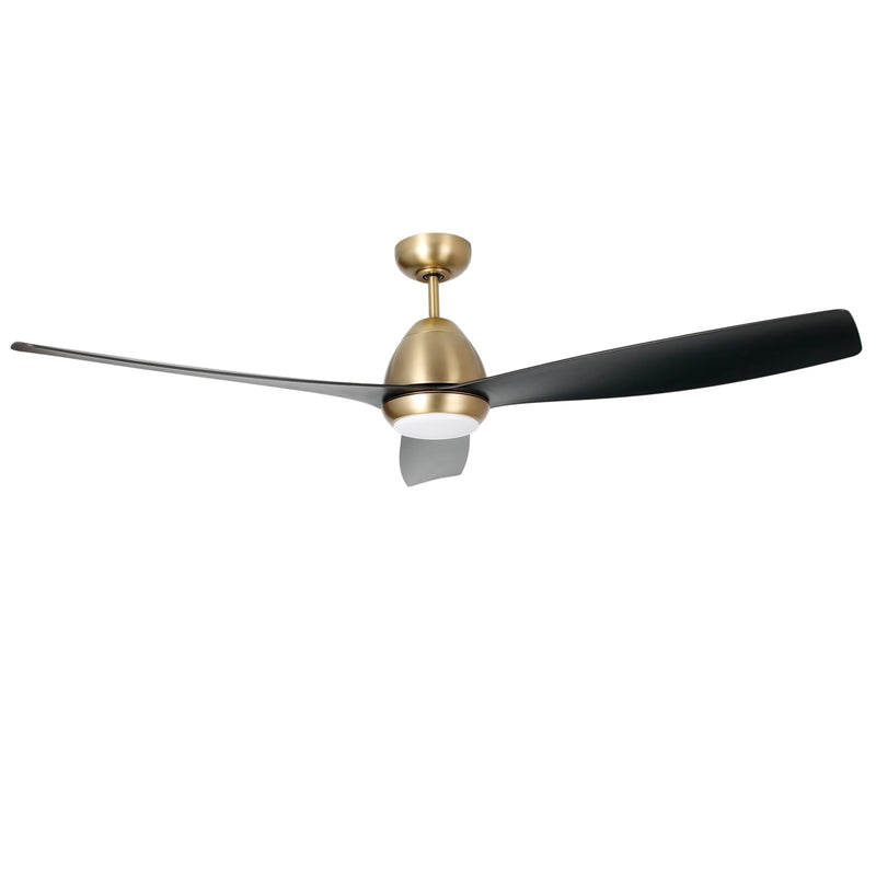 Millennium Lighting Kylpin 60in 3-Blade LED Ceiling Fan | Transitional Brass and Matte Black ABS | Bedroom & Living Room | Model 1111LED-BR-MBK