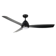 Millennium Lighting Kylpin 60in 3-Blade LED Ceiling Fan | Transitional Matte Black and Etched Acrylic | Bedroom & Living Room | Model 1111LED-MBK-MBK