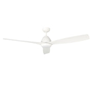 Millennium Lighting Kylpin 60in 3-Blade LED Ceiling Fan | Transitional Matte White and Etched Acrylic | Bedroom & Living Room | Model 1111LED-MWW-MWW
