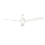 Millennium Lighting Kylpin 60in 3-Blade LED Ceiling Fan | Transitional Matte White and Etched Acrylic | Bedroom & Living Room | Model 1111LED-MWW-MWW