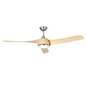 Millennium Lighting Hammerlin 60in 3-Blade LED Ceiling Fan | Transitional Brushed Nickel and Maple ABS | Bedroom & Living Room | Model 1113LED-BN-MP