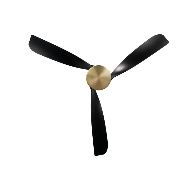 Millennium Lighting Hammerlin 60in 3-Blade Ceiling Fan | Transitional Brass and Matte Black Etched PC | Bedroom & Living Room | Model 1113LED-BR-MBK