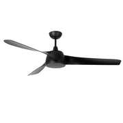 Millennium Lighting Hammerlin 60in 3-Blade Ceiling Fan | Transitional Matte Black and Etched PC | Bedroom & Living Room | Model 1113LED-MBK-MBK