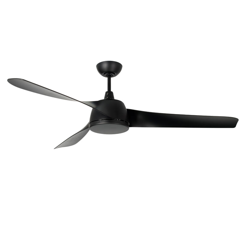 Millennium Lighting Hammerlin 60in 3-Blade Ceiling Fan | Transitional Matte Black and Etched PC | Bedroom & Living Room | Model 1113LED-MBK-MBK