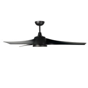 Millennium Lighting Hammerlin 60in 3-Blade Ceiling Fan | Transitional Matte Black and Etched PC | Bedroom & Living Room | Model 1113LED-MBK-MBK
