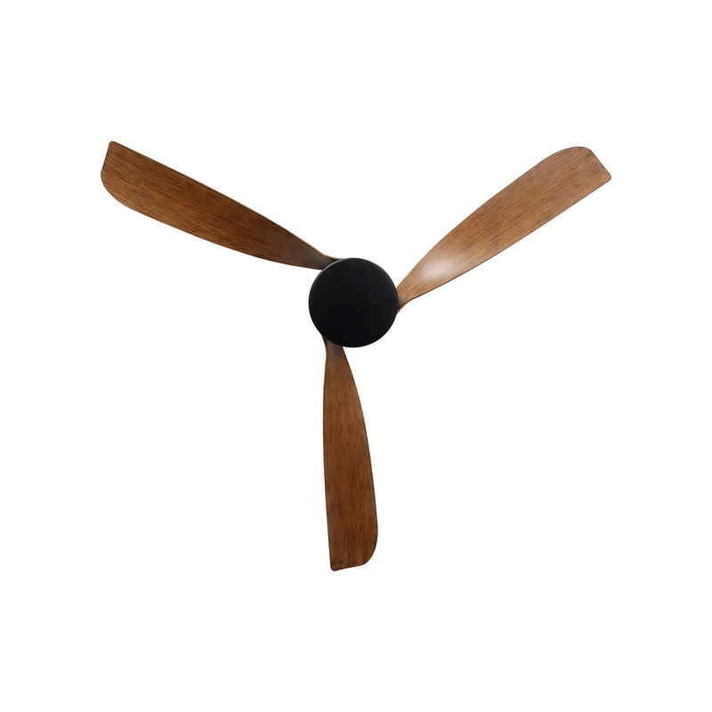 Millennium Lighting Hammerlin 60in 3-Blade Ceiling Fan | Transitional Matte Black and Walnut Etched PC | Bedroom & Living Room | Model 1113LED-MBK-WT