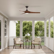 Millennium Lighting Hammerlin 60in 3-Blade Ceiling Fan | Transitional Matte Black and Walnut Etched PC | Bedroom & Living Room | Model 1113LED-MBK-WT
