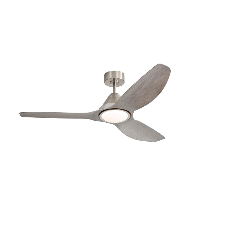 Millennium Lighting Karrston 54in 3-Blade LED Ceiling Fan | Transitional Brushed Nickel and Grey Acrylic Lens | Living Room | Model 1120LED-BN-GR