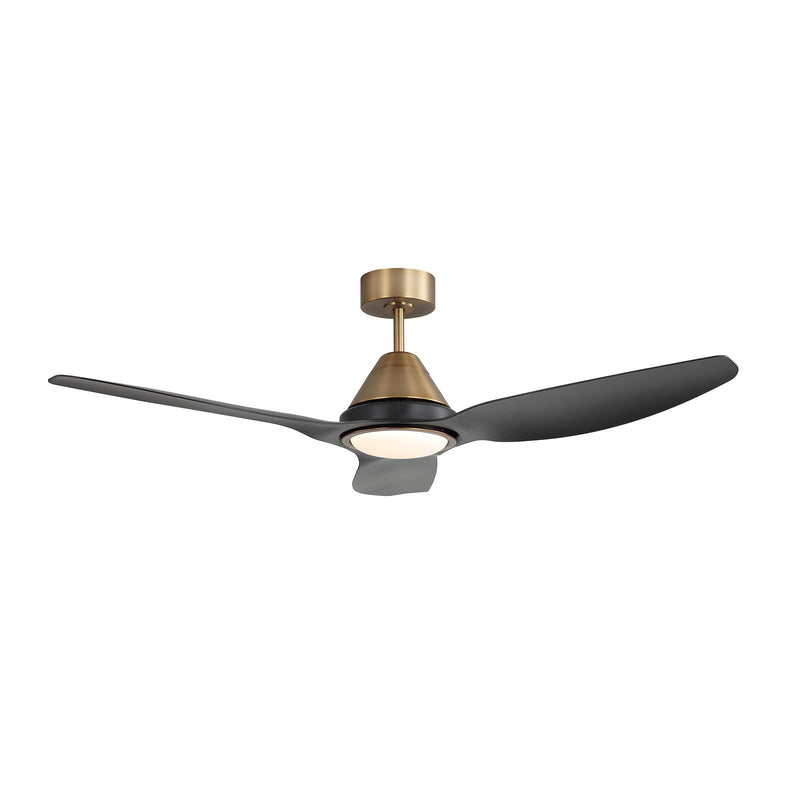 Millennium Lighting Karrston 54in 3-Blade LED Ceiling Fan | Transitional Brass and Matte Black Acrylic Lens | Living Room | Model 1120LED-BR-MBK