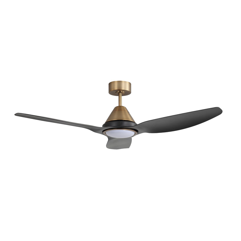 Millennium Lighting Karrston 54in 3-Blade LED Ceiling Fan | Transitional Brass and Matte Black Acrylic Lens | Living Room | Model 1120LED-BR-MBK