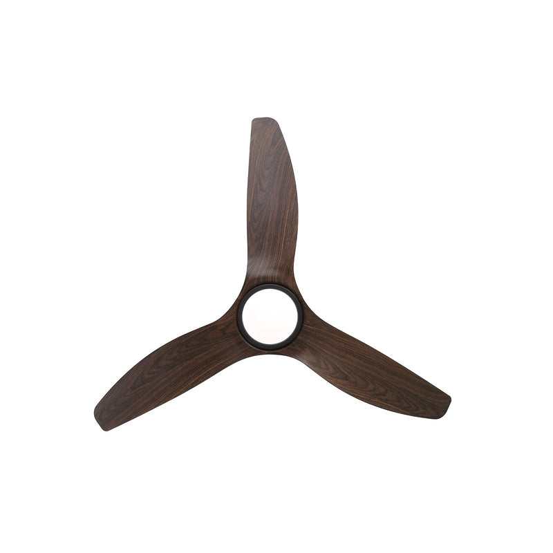 Millennium Lighting Karrston 54in 3-Blade LED Ceiling Fan | Transitional Matte Black and Walnut Acrylic Lens | Living Room | Model 1120LED-MBK-WT