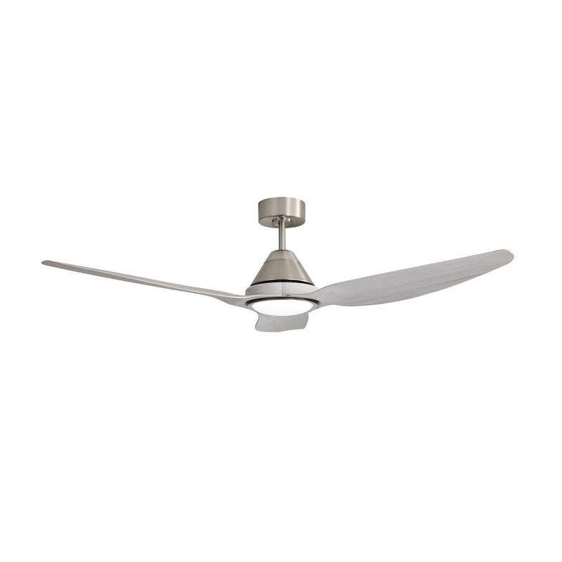 Millennium Lighting Karrston 60in 3-Blade Ceiling Fan | Transitional Brushed Nickel and Grey ABS | Bedroom & Living Room | Model 1121LED-BN-GR
