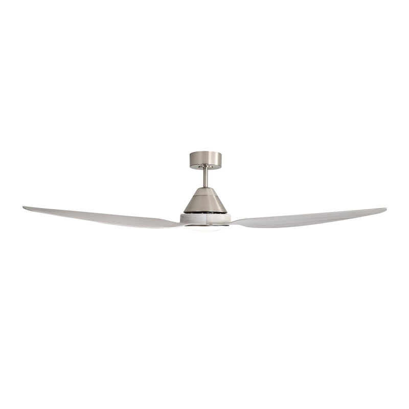 Millennium Lighting Karrston 60in 3-Blade Ceiling Fan | Transitional Brushed Nickel and Grey ABS | Bedroom & Living Room | Model 1121LED-BN-GR